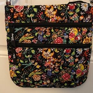 Disney 100 Vera Bradley Black Floral Multicolor Quilted Character Crossbody Bag